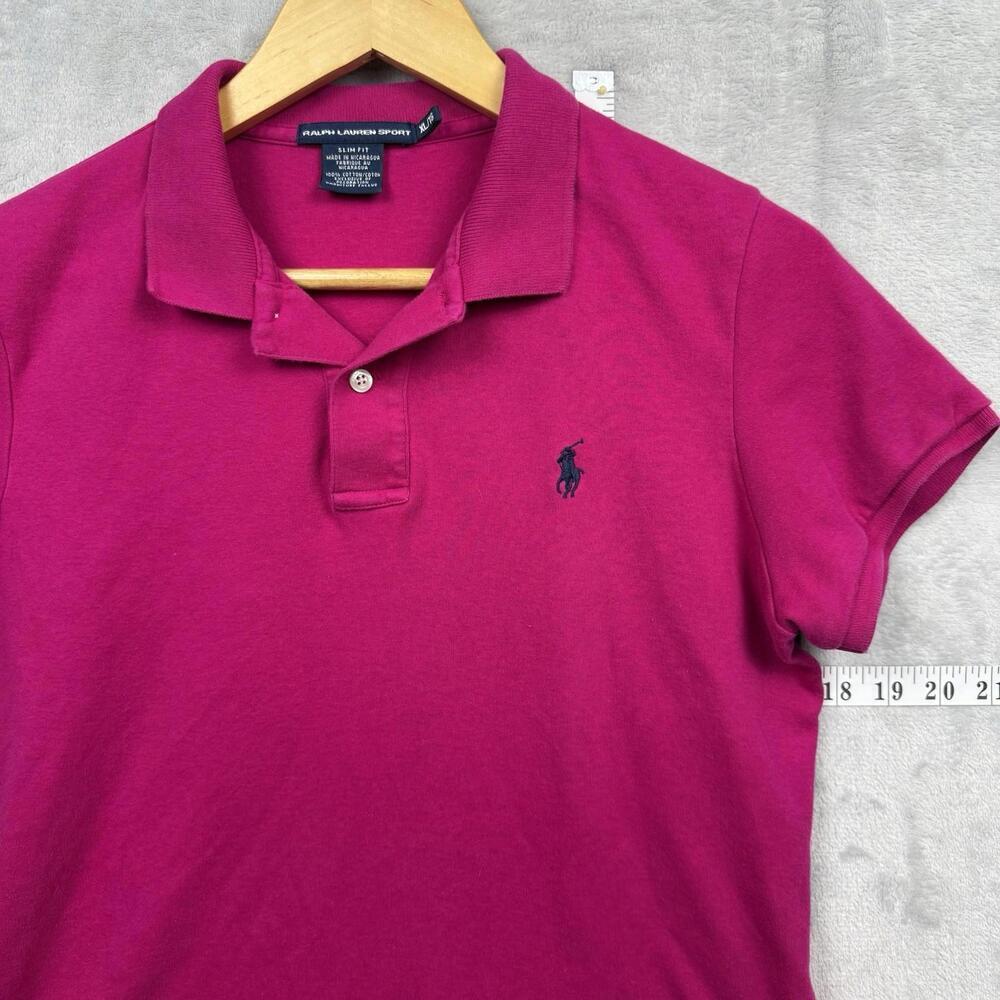 Polo Ralph Lauren Sport Slim Fit Polo Shirt Pink Wmns XL Cotton Embroidered Pony